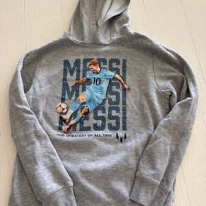 Gray Messi Graphic Hoodie